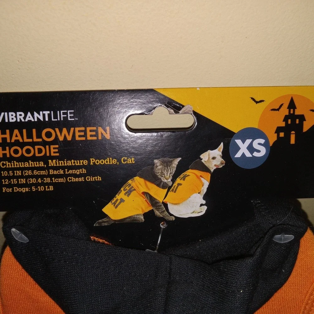 NWT TRICK OR TREAT Dog Halloween‎ Hoodie Shirt Costume SZ XS